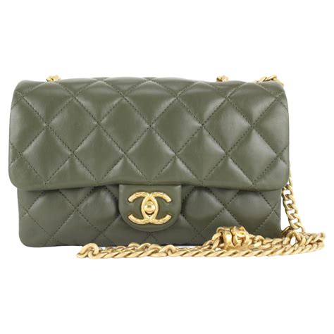 chanel bag green|Chanel mini flap bag.